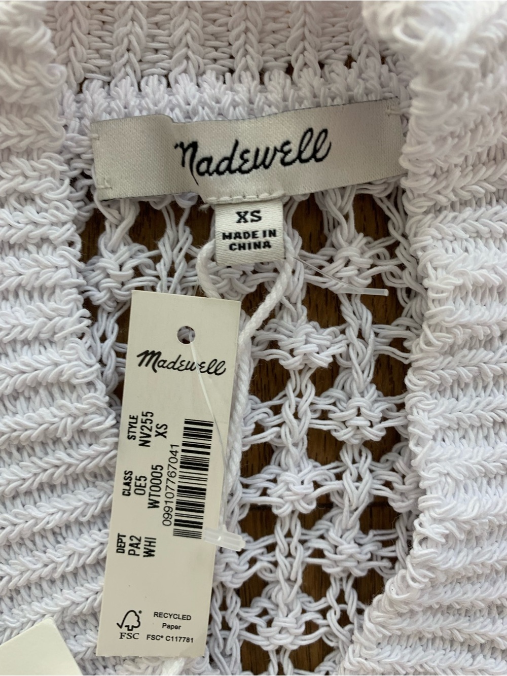 Madewell White Open-Stitch Cropped Button Cardigan - Picture 3 of 5
